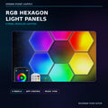 RGB Hexagon Light Panels – 6 Pack with App & Music Sync