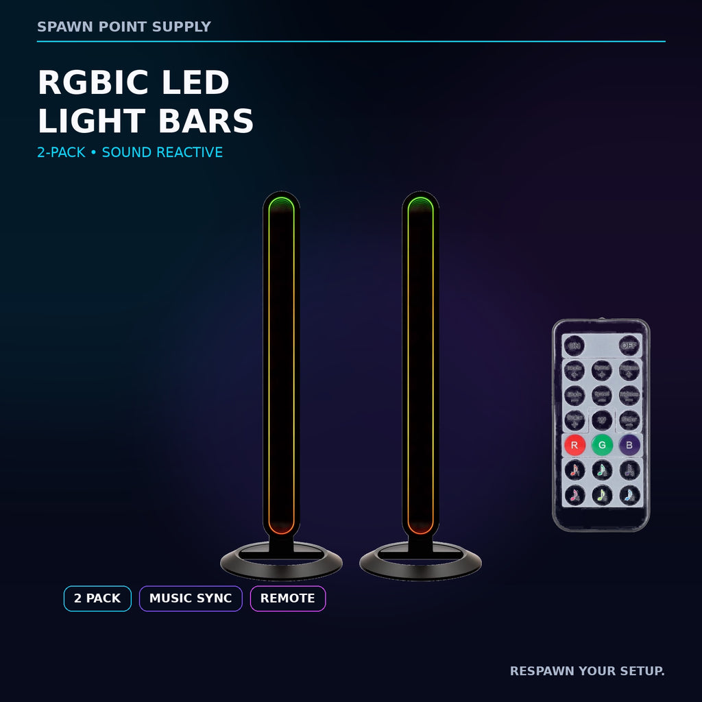 Vivitar RGBIC LED light bars 2-pack with remote for gaming setup
