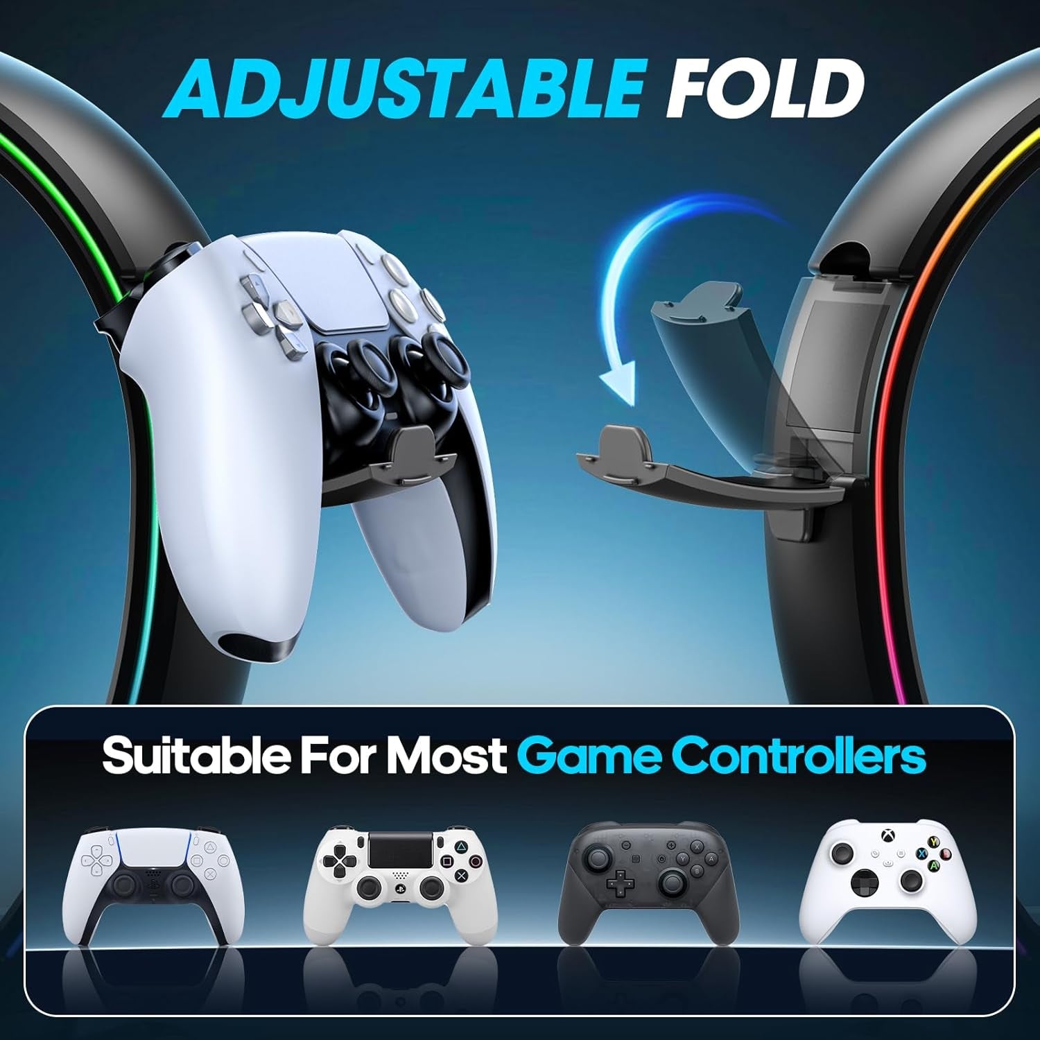 RGB Headset & Controller Stand – 9 Light Modes
