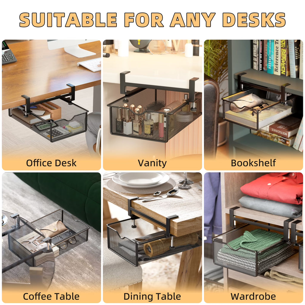 Slide-Out Under-Desk Organizer