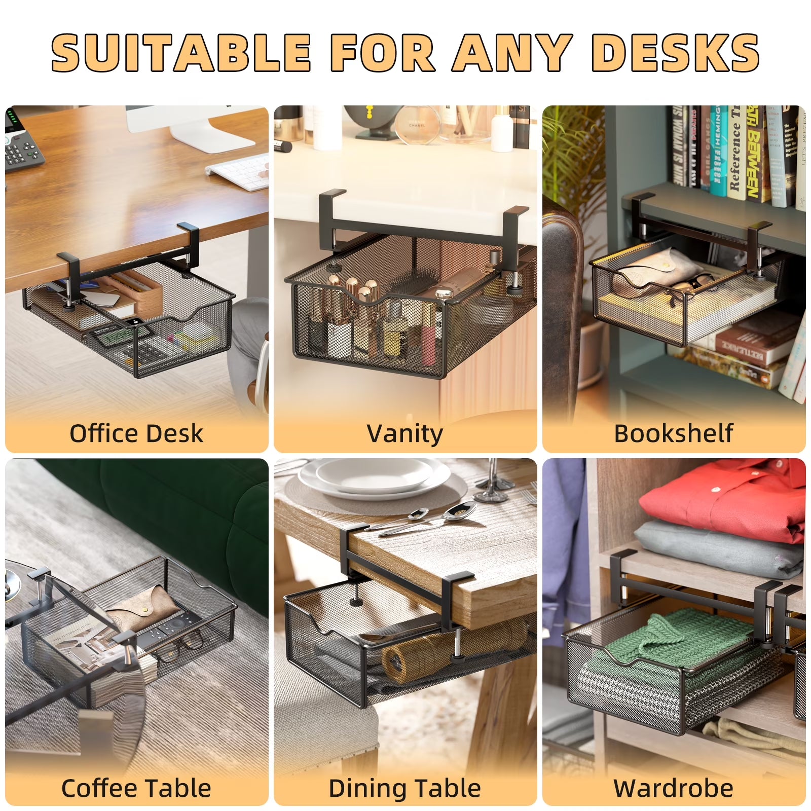 Slide-Out Under-Desk Organizer