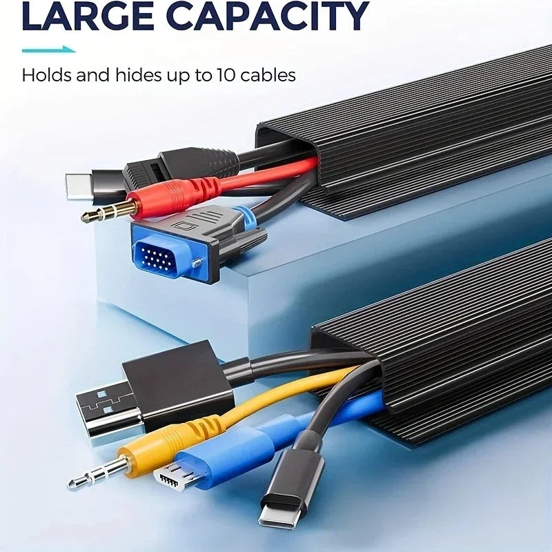 No-Drill Under-Desk Cable Management Raceway