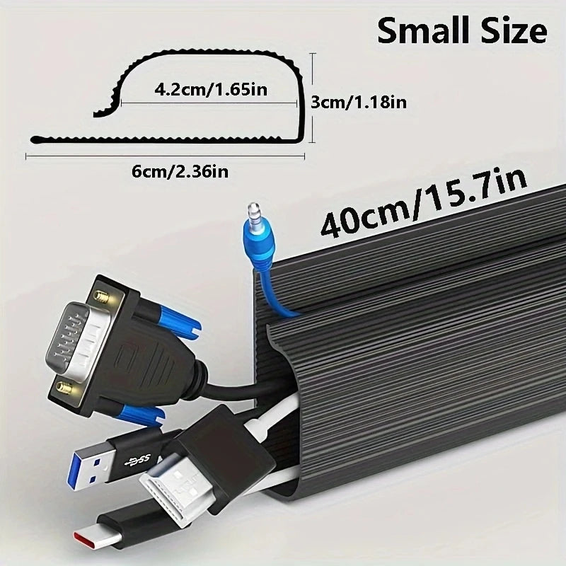 No-Drill Under-Desk Cable Management Raceway