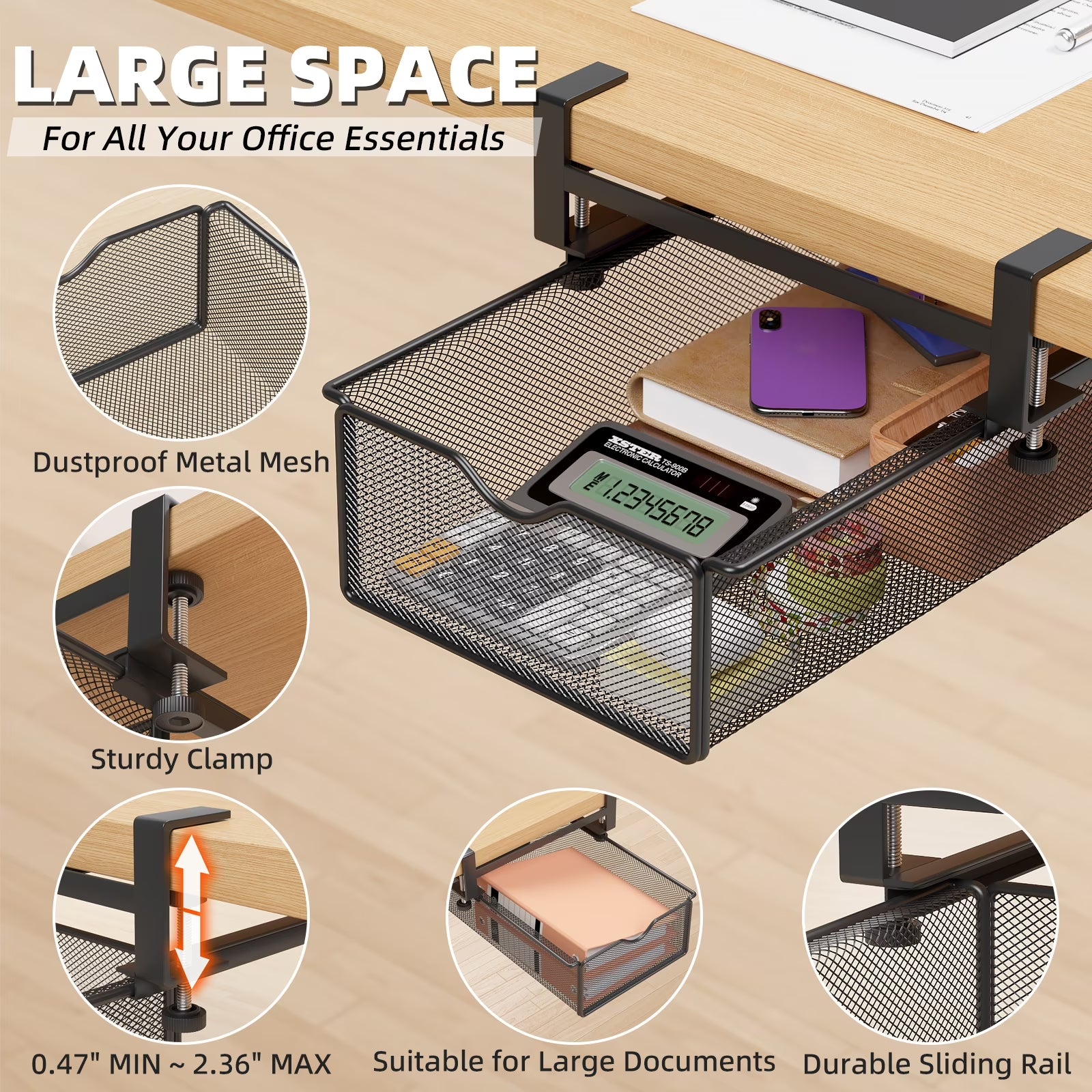 Slide-Out Under-Desk Organizer