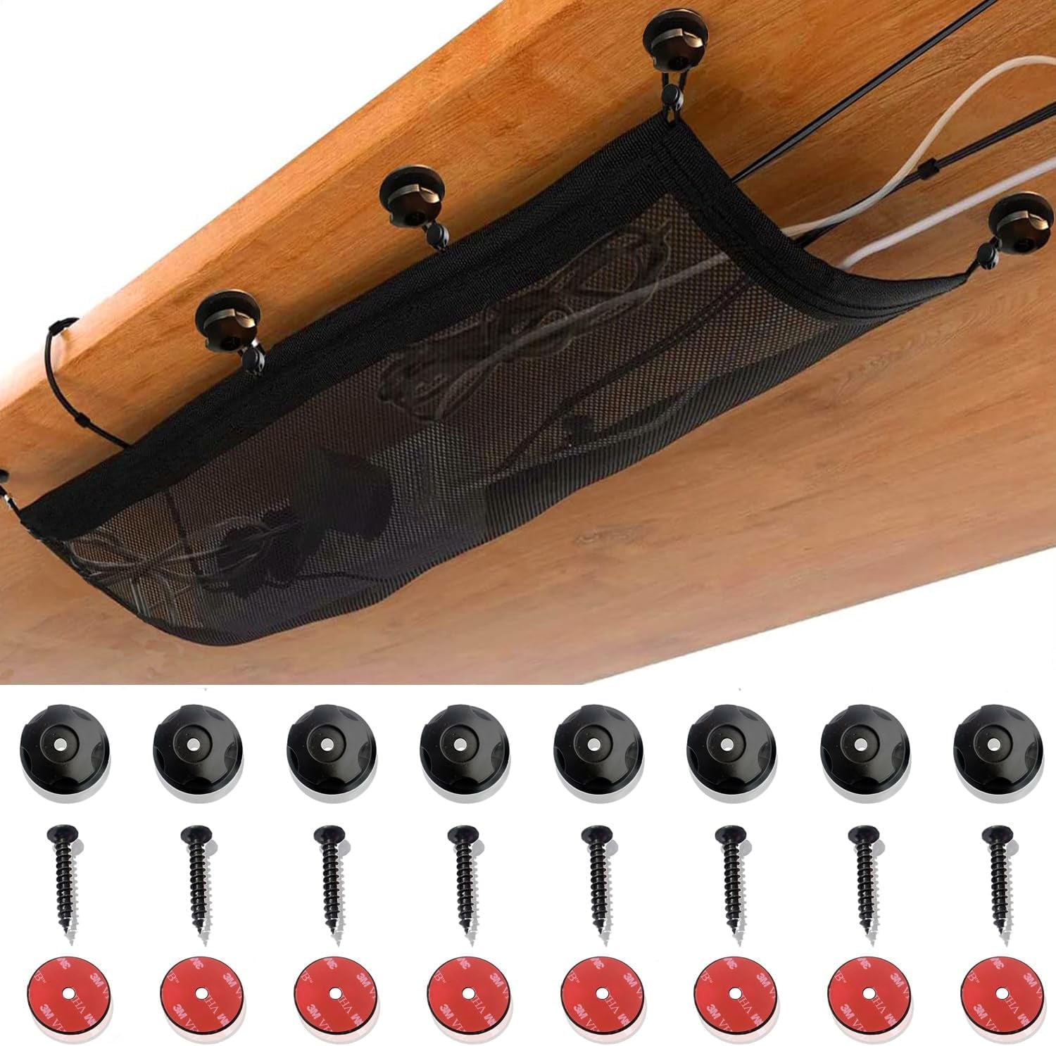 Heavy-Duty Under-Desk Cable Management Net