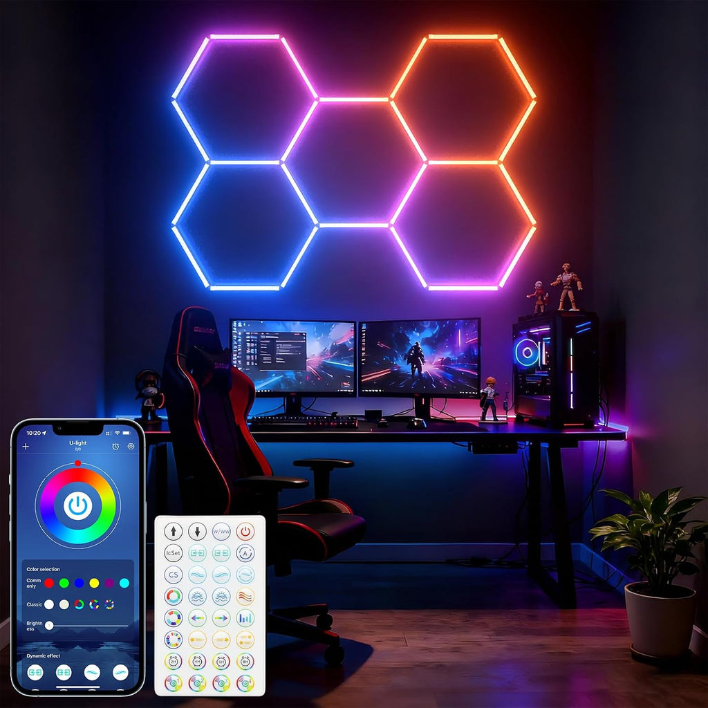 RGB Hexagon Gaming Wall Lights