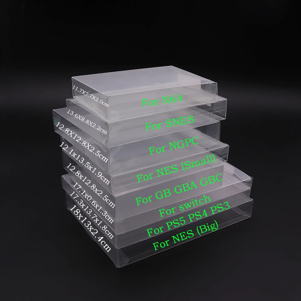 10-Pack Clear Retro Game Cartridge Protectors