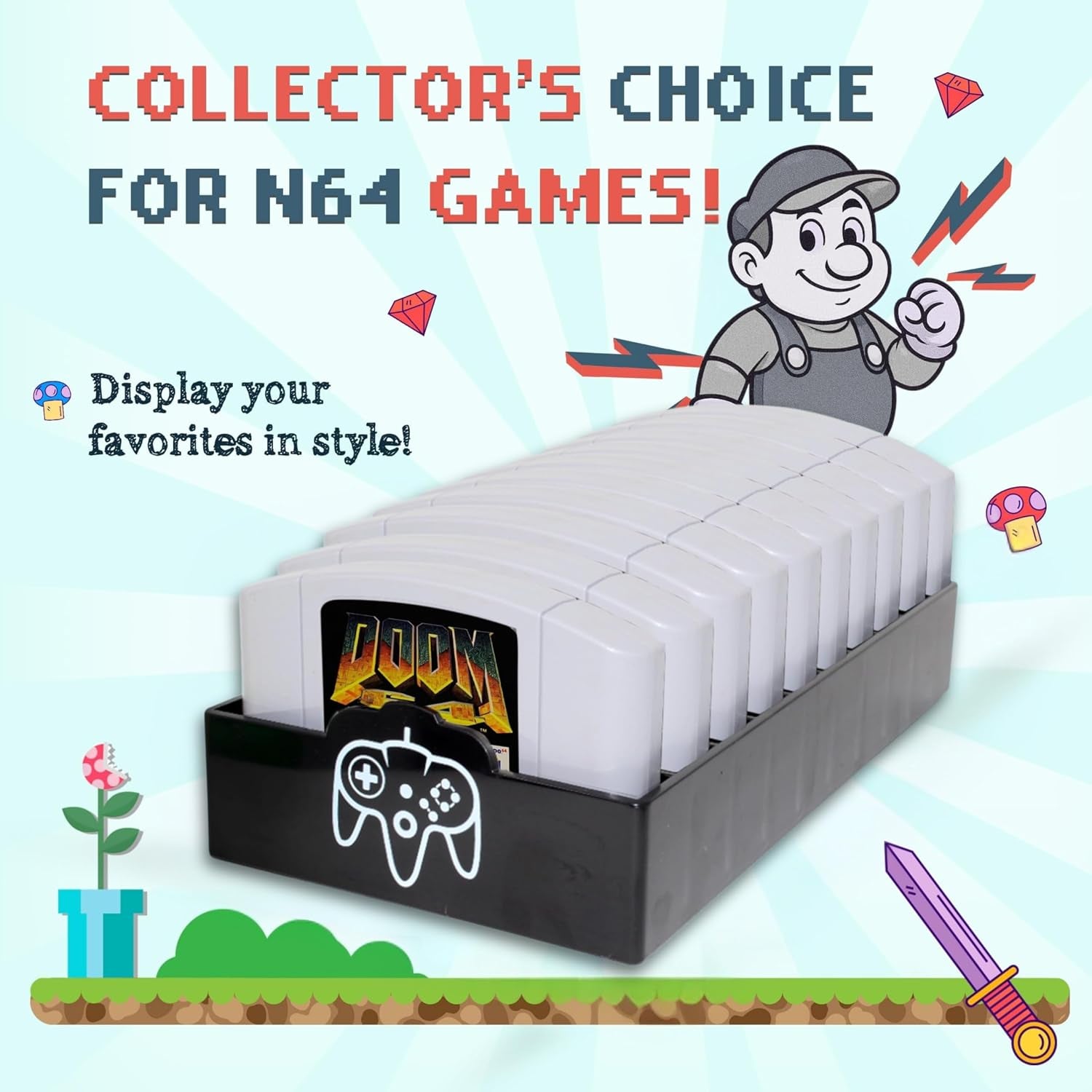 10-Slot N64 Cartridge Storage Holder
