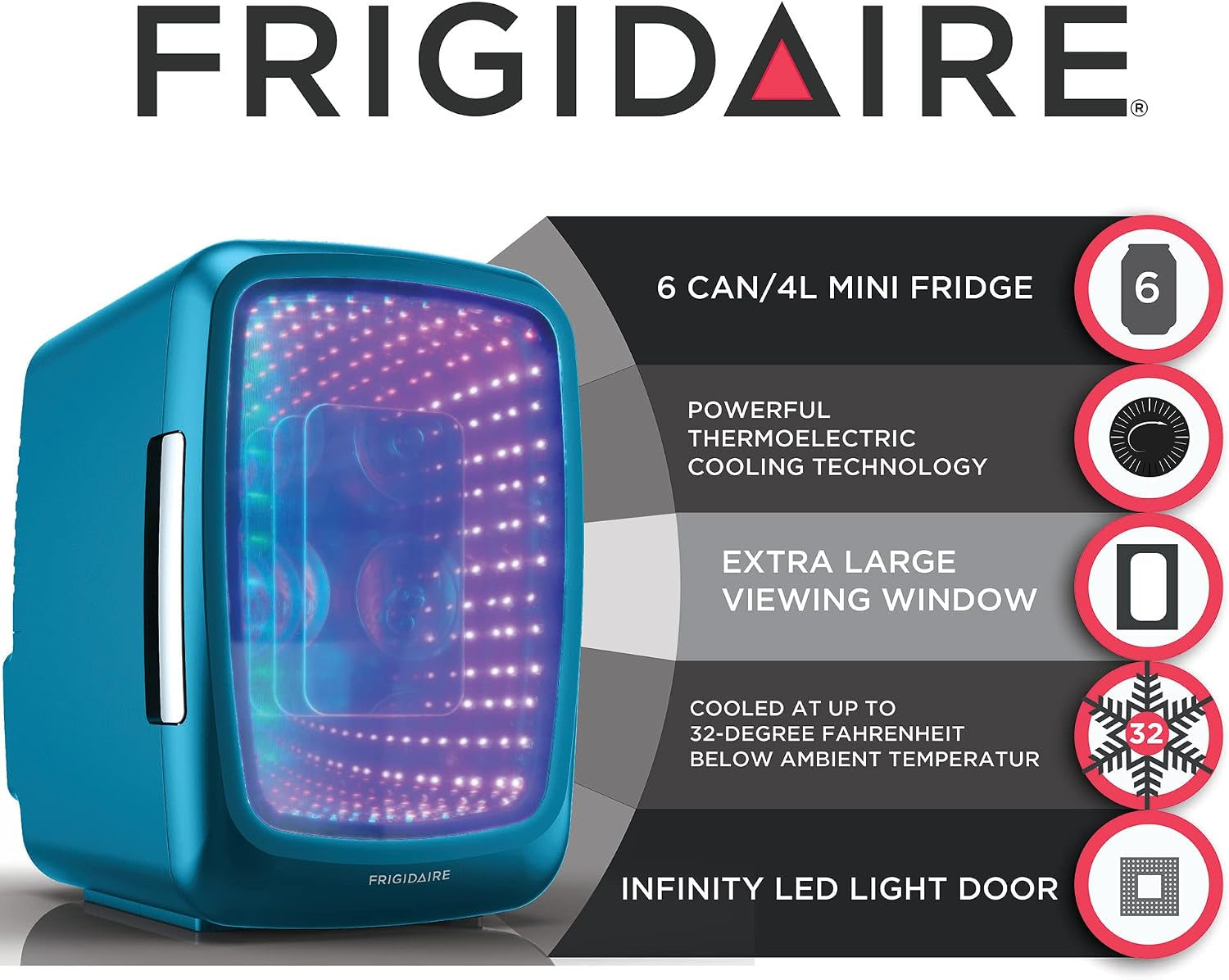 Frigidaire 6-Can RGB Mini Gaming Fridge – 4L
