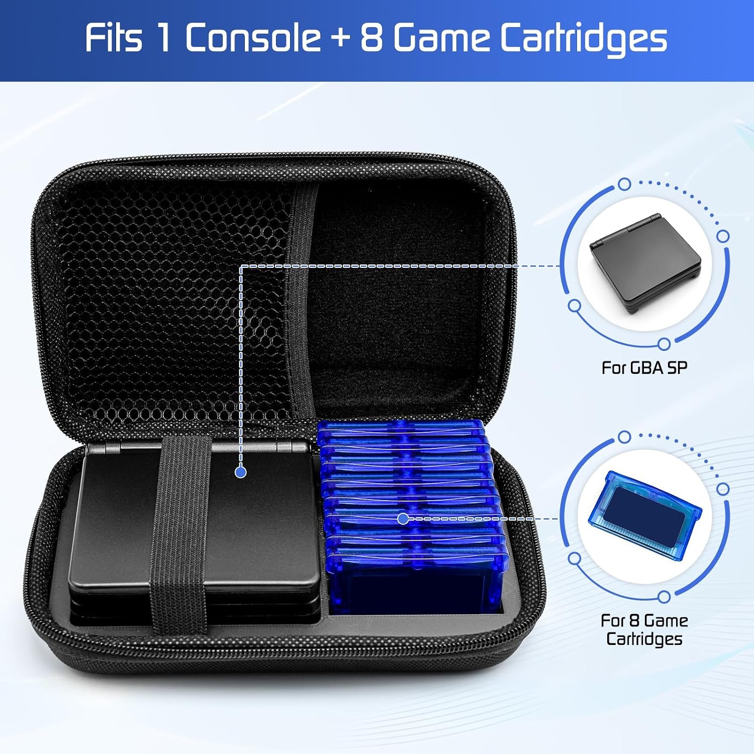 Game Boy Advance SP Carrying Case – Holds 8 Games