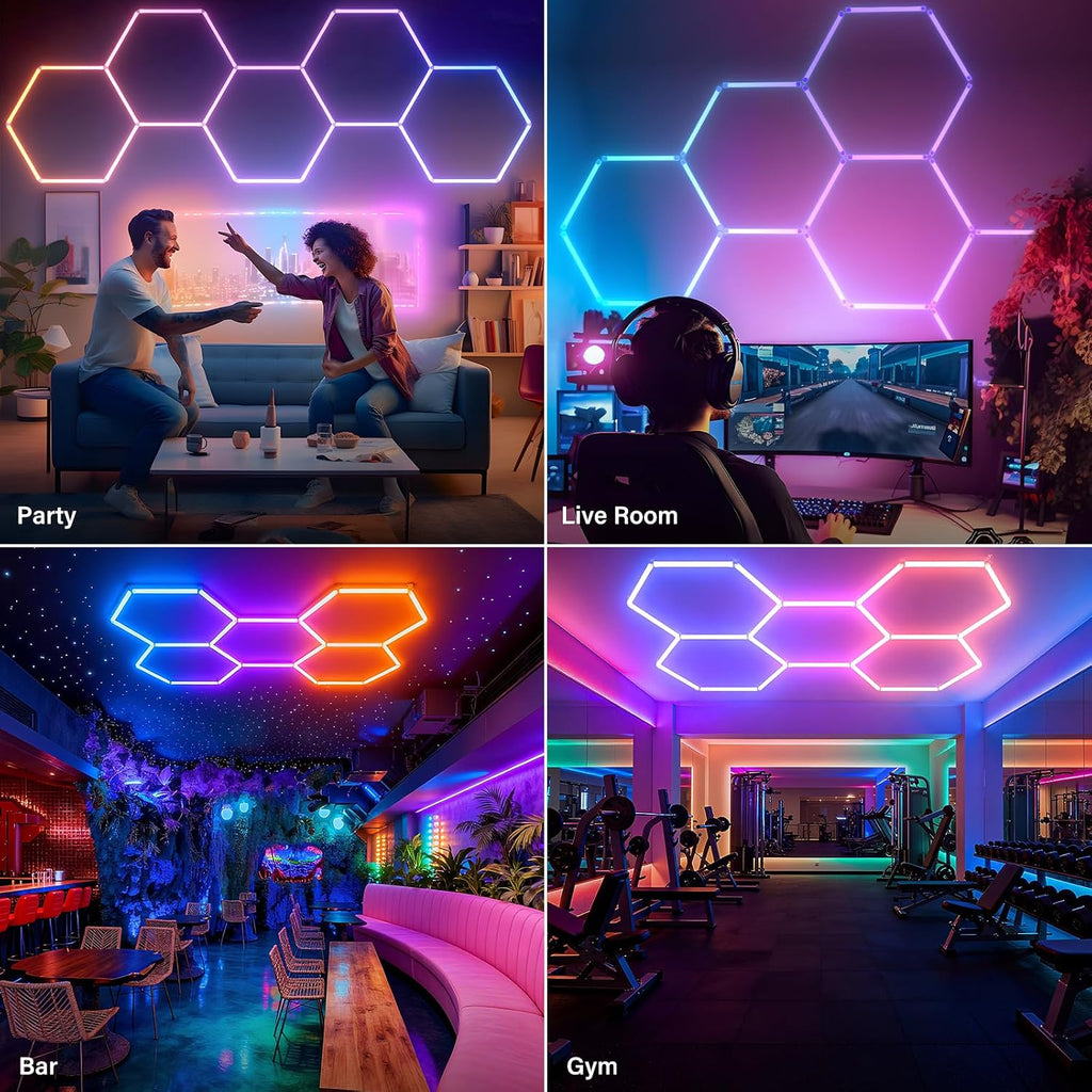 RGB Hexagon Gaming Wall Lights