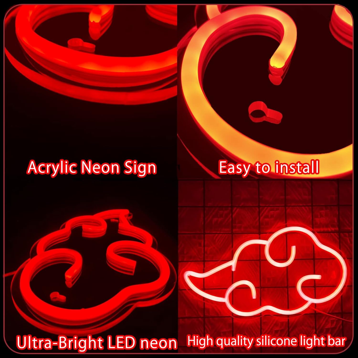 Red Cloud Anime Neon Sign – 12″ x 7″