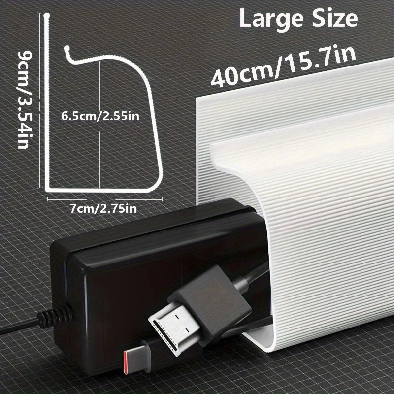 No-Drill Under-Desk Cable Management Raceway