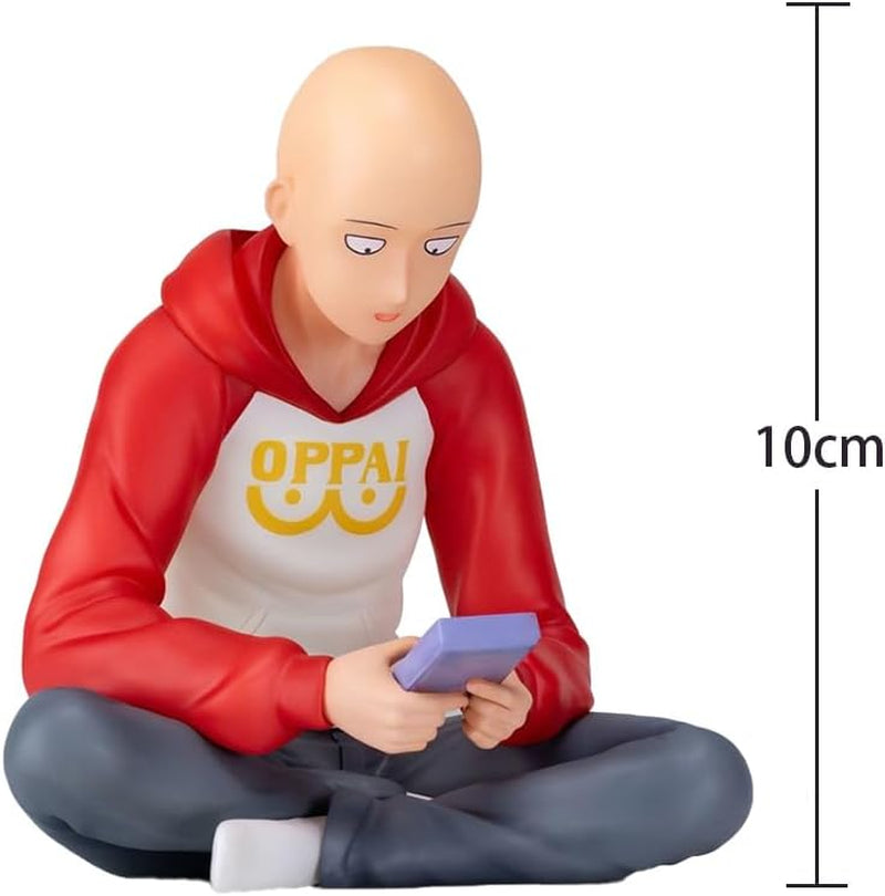 Anime Saitama Figure Genos Action Figure Saitama Action Fugures Anime Sitting Statues Figurine Collectibles 3.94In