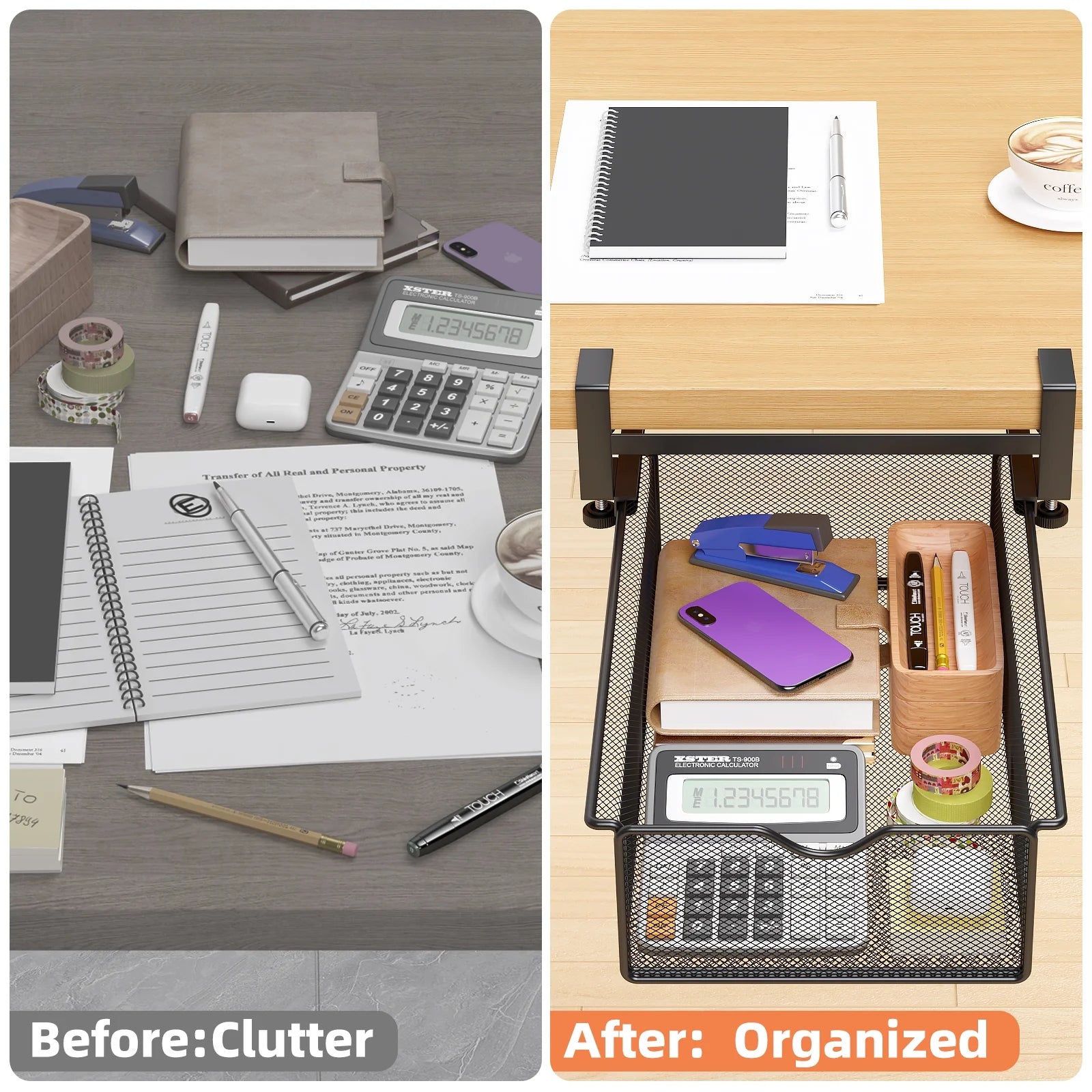 Slide-Out Under-Desk Organizer