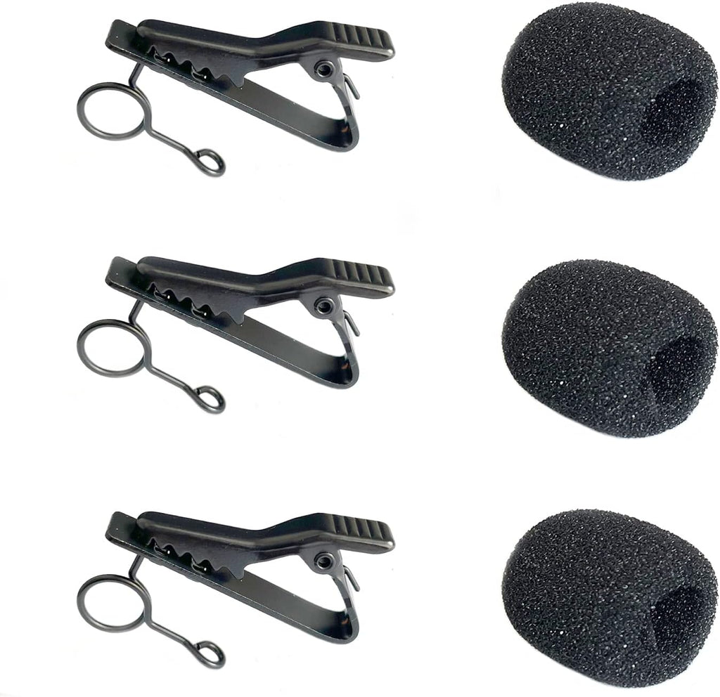 Lavalier Microphone Clip & Windscreen Kit – 3 Pack