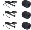 Lavalier Microphone Clip & Windscreen Kit – 3 Pack