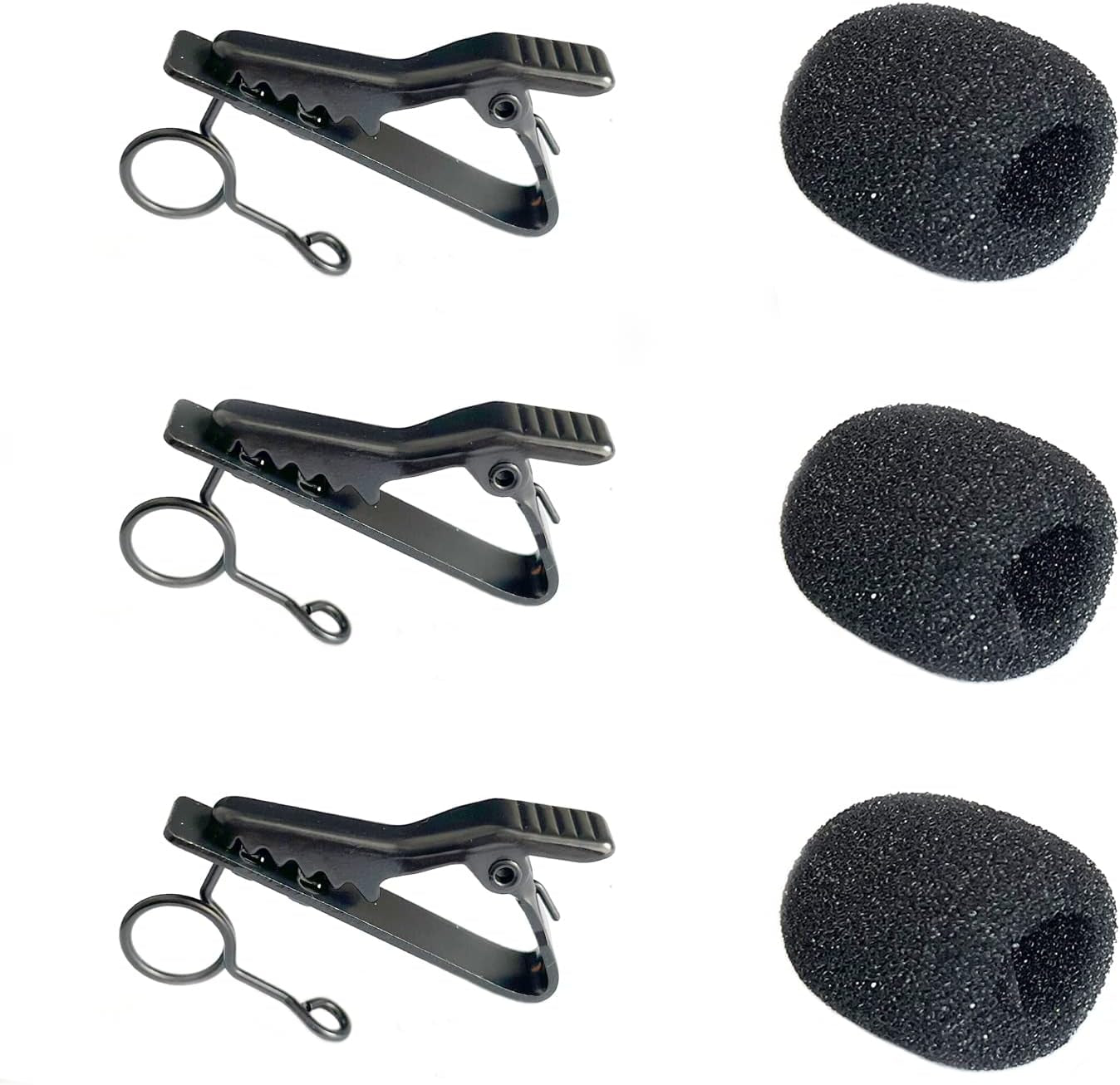 Lavalier Microphone Clip & Windscreen Kit – 3 Pack