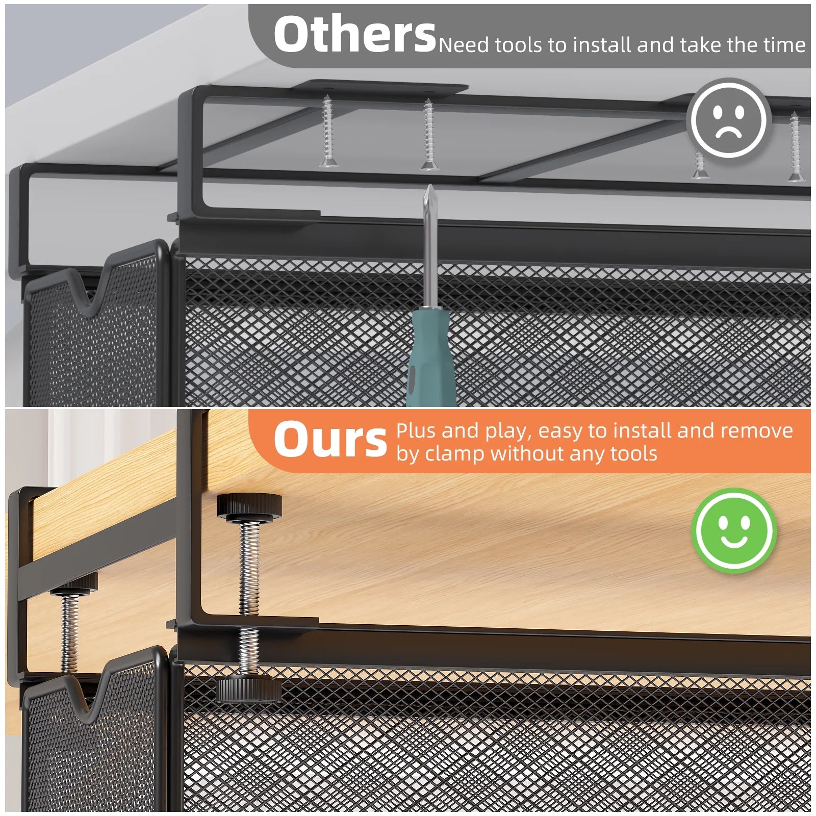 Slide-Out Under-Desk Organizer