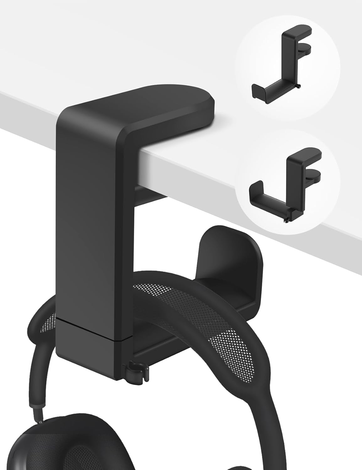 360° Under-Desk Headset Hanger – Black