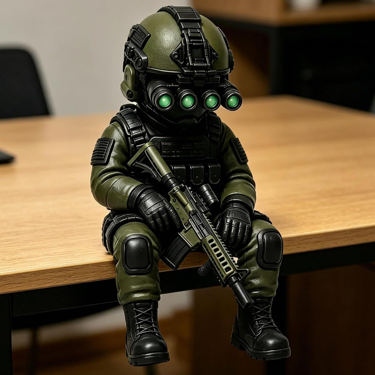 Mini Tactical Soldier Statue 3.15 Inch, Lifelike Special Forces Sniper Figure, Desktop Decor Collectible Gift for Military Lovers & Gamers（2Pcs