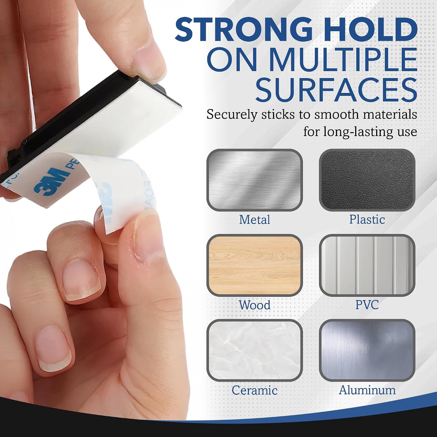 100-Pack Self-Adhesive Cable Management Clips – Black
