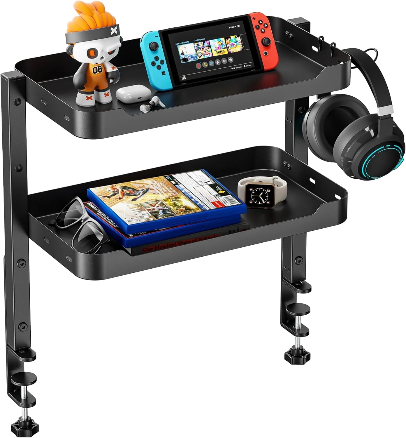 2-Tier Clamp-On Desk Shelf – 16″