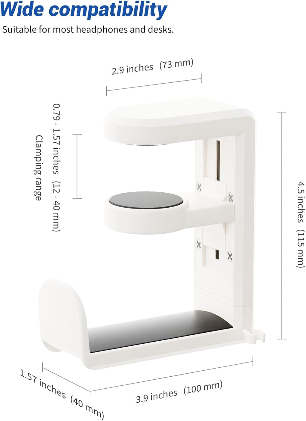 360° Under-Desk Headset Hanger