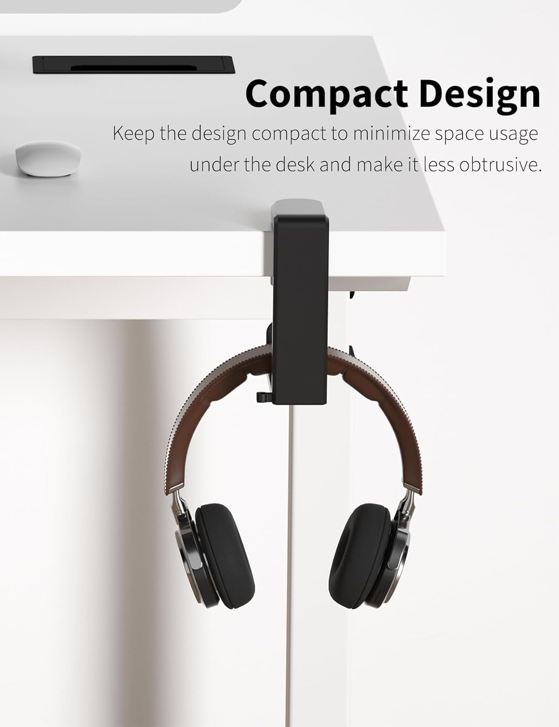 360° Under-Desk Headset Hanger – Black