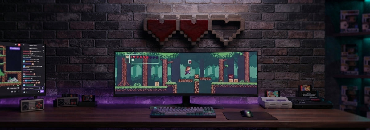 Pixel Heart Wood Wall Decor