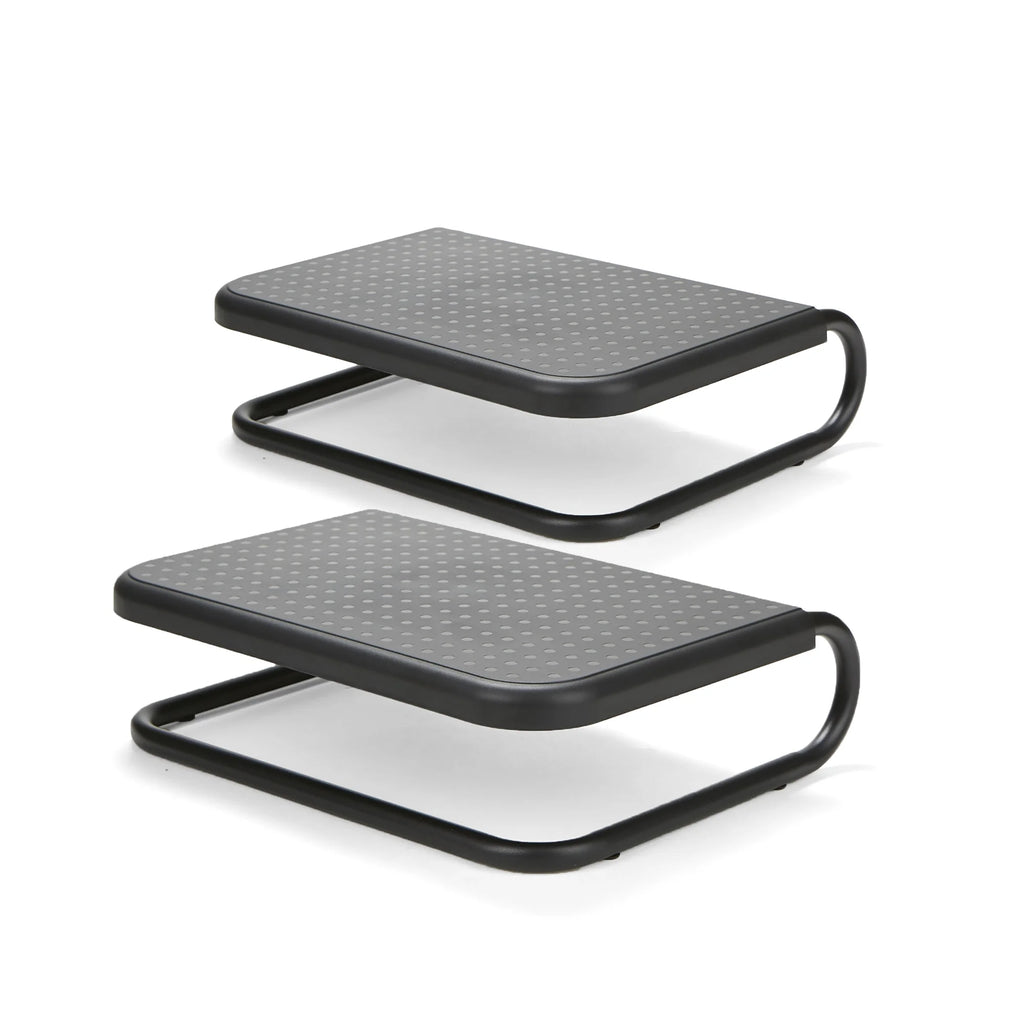2-Pack Metal Monitor Risers – Black