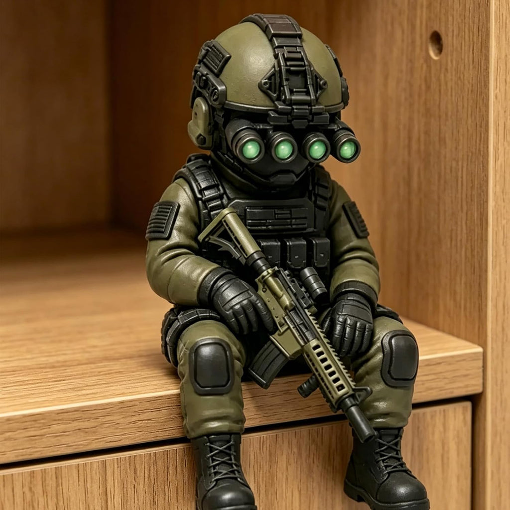 Mini Tactical Soldier Statue 3.15 Inch, Lifelike Special Forces Sniper Figure, Desktop Decor Collectible Gift for Military Lovers & Gamers（2Pcs