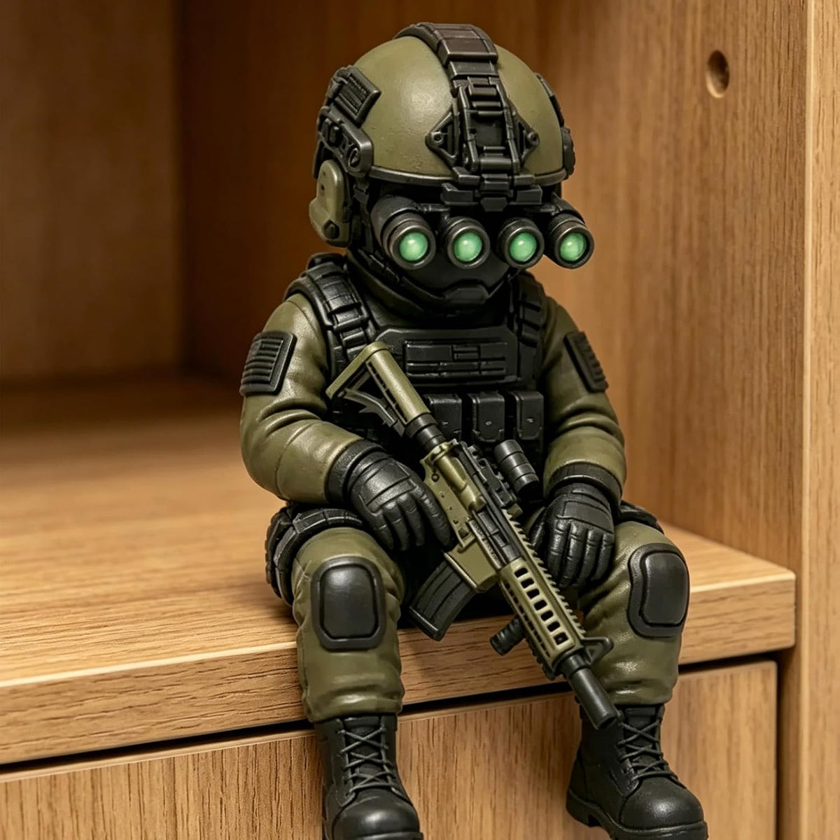 Mini Tactical Soldier Statue 3.15 Inch, Lifelike Special Forces Sniper Figure, Desktop Decor Collectible Gift for Military Lovers & Gamers（2Pcs