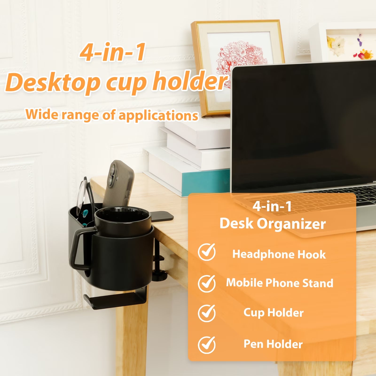 4-in-1 Clamp-On Desk Organizer