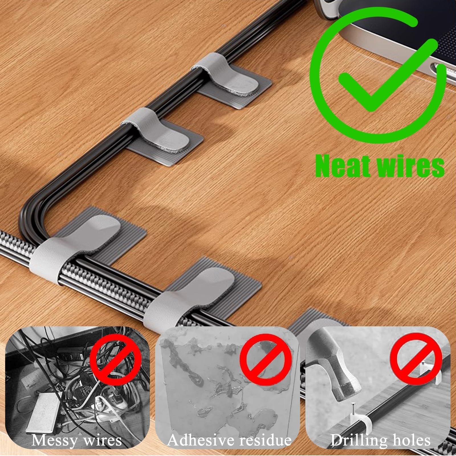 80-Pack Hook & Loop Cable Ties