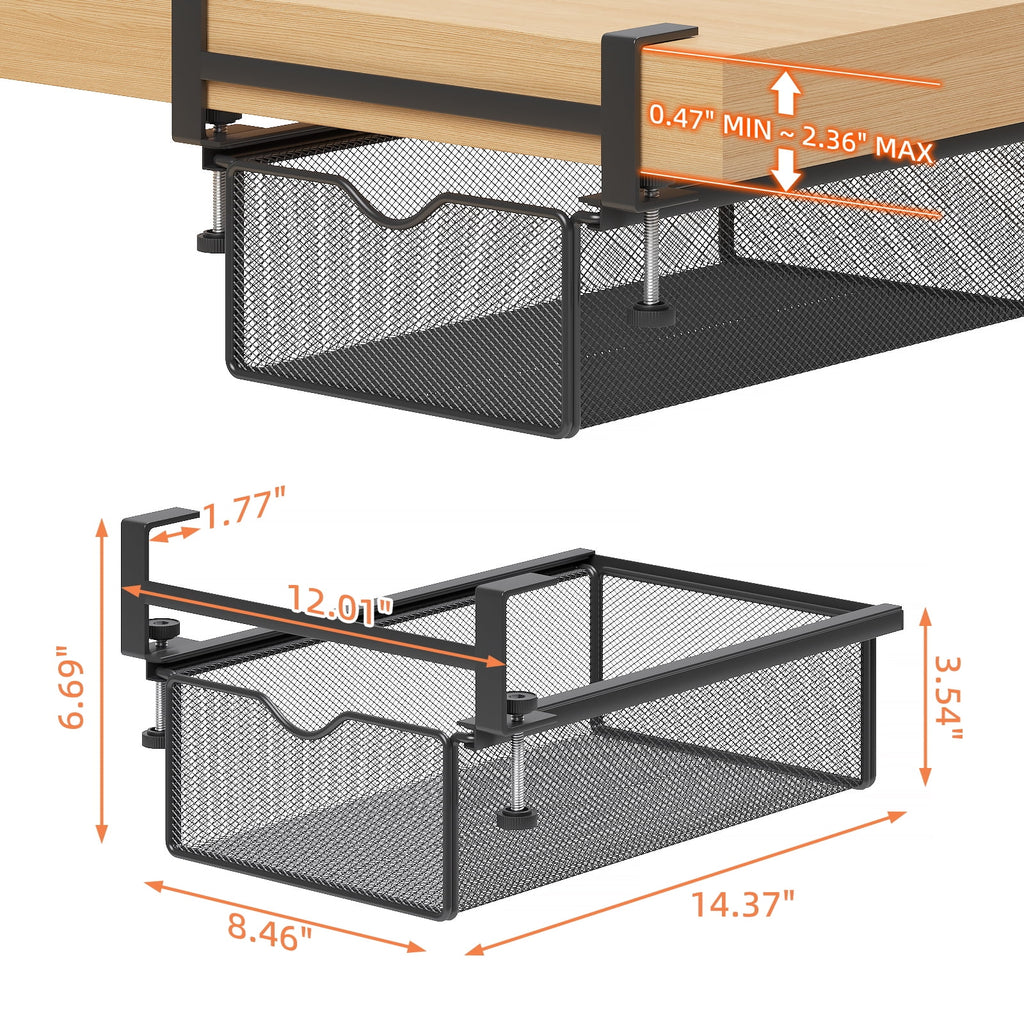 Slide-Out Under-Desk Organizer