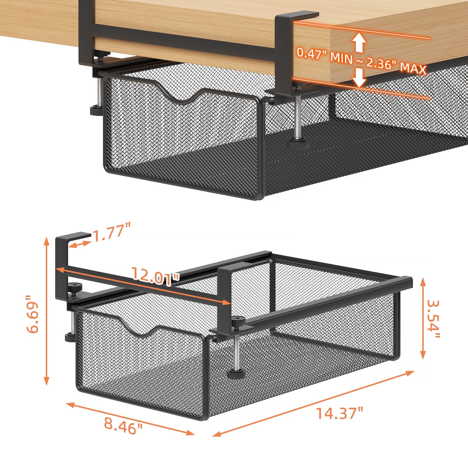 Slide-Out Under-Desk Organizer