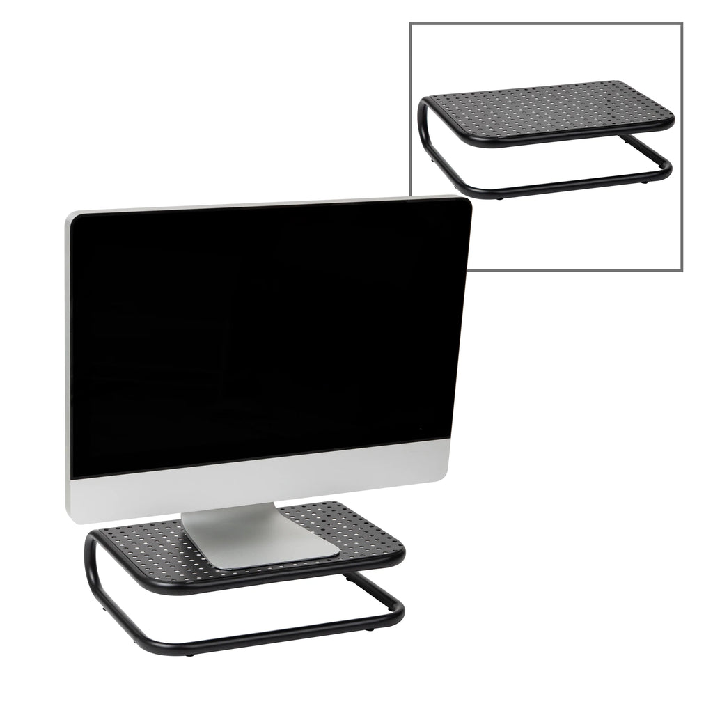 2-Pack Metal Monitor Risers – Black