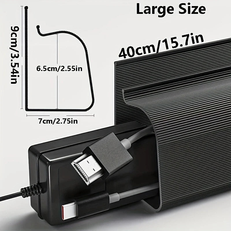 No-Drill Under-Desk Cable Management Raceway