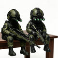 Mini Tactical Soldier Statue 3.15 Inch, Lifelike Special Forces Sniper Figure, Desktop Decor Collectible Gift for Military Lovers & Gamers（2Pcs