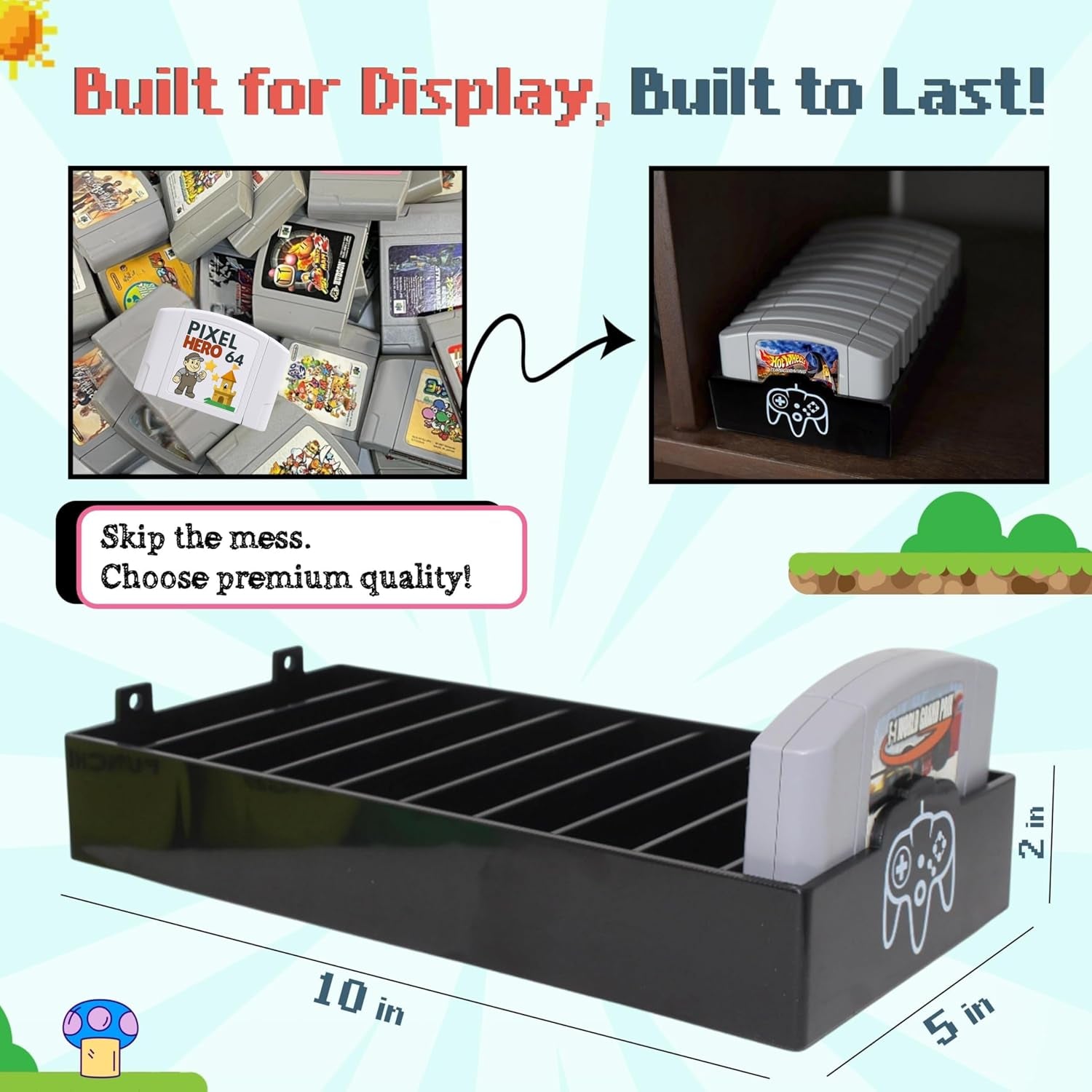 10-Slot N64 Cartridge Storage Holder
