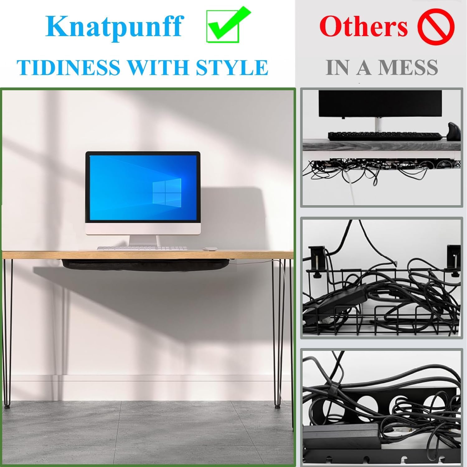 Heavy-Duty Under-Desk Cable Management Net