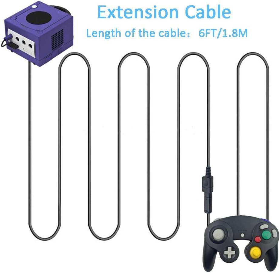 8-Pack 6 ft Wii/GameCube Controller Extension Cables
