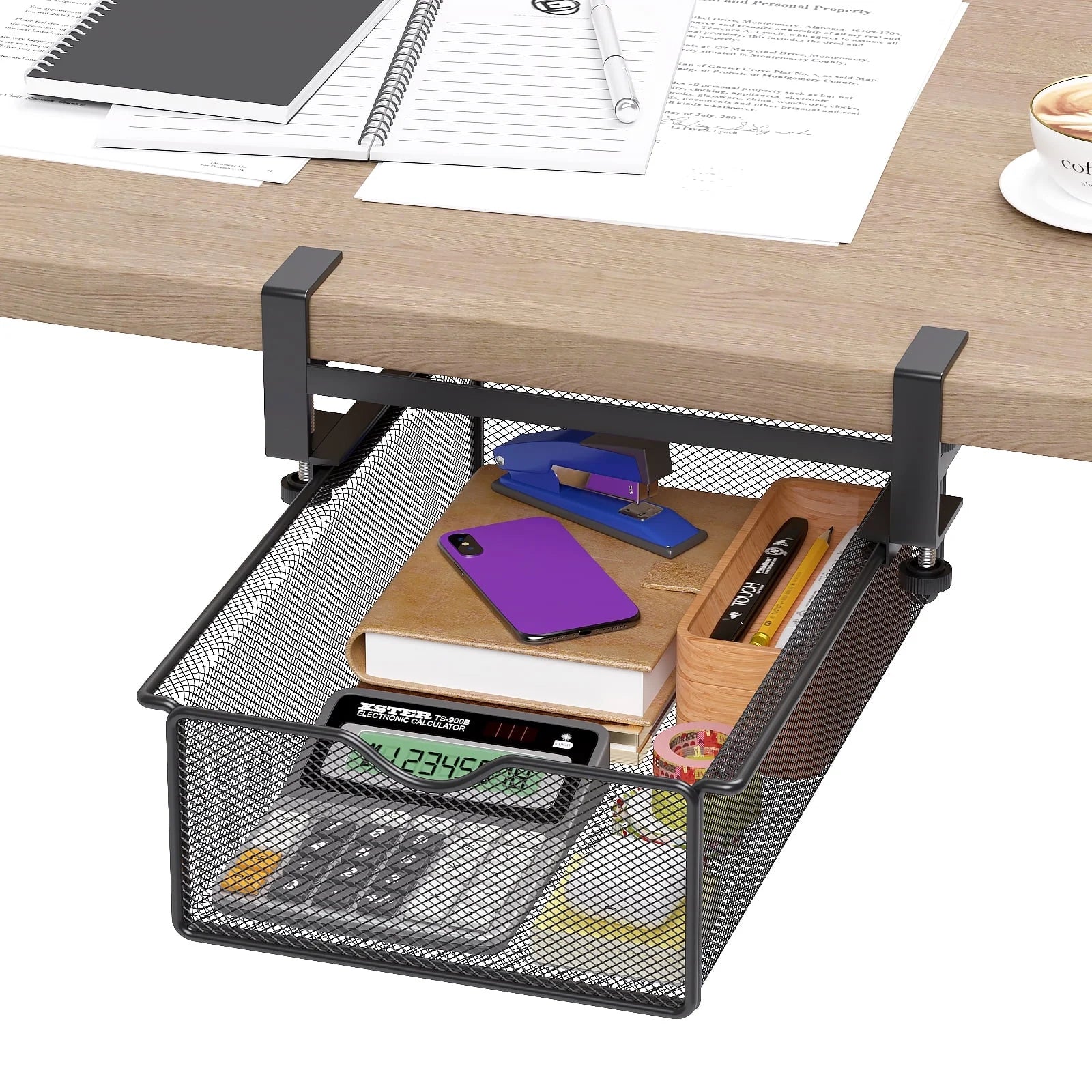 Slide-Out Under-Desk Organizer