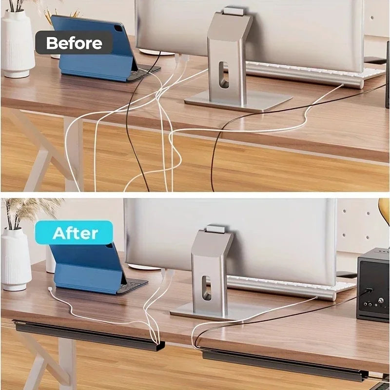 No-Drill Under-Desk Cable Management Raceway