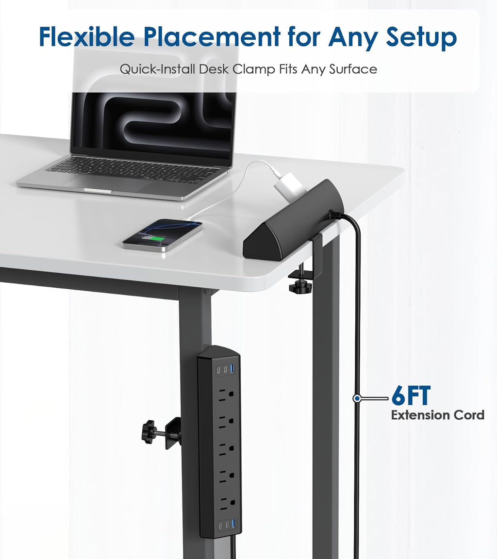 Clamp-On Desk Power Strip with USB-C