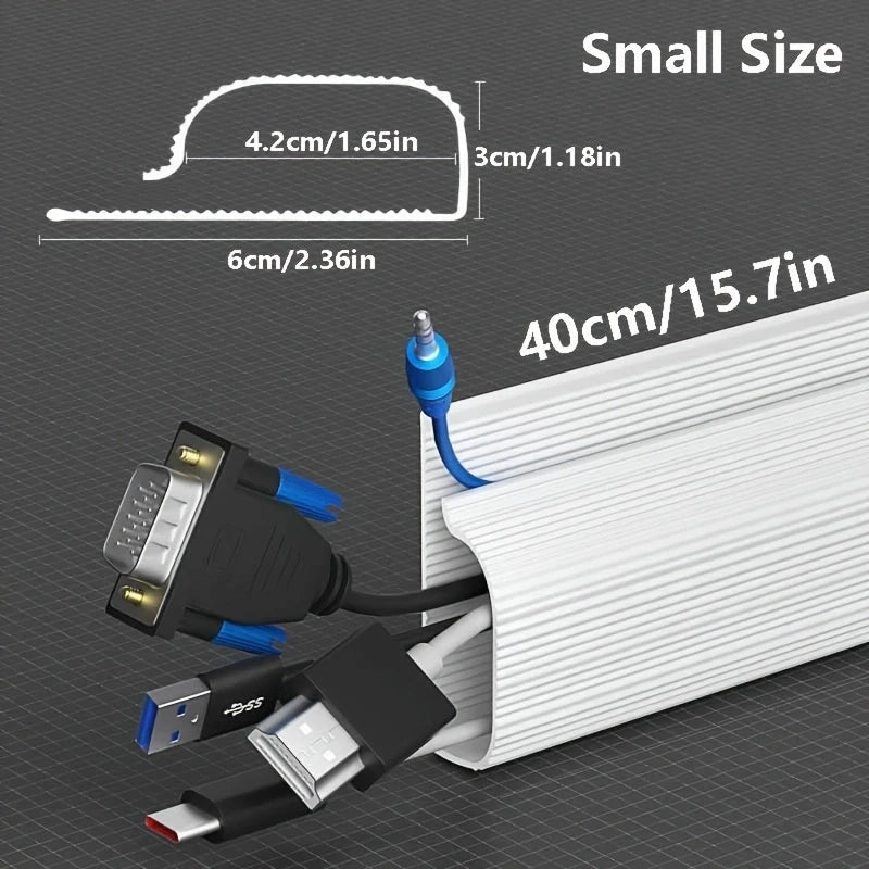 No-Drill Under-Desk Cable Management Raceway
